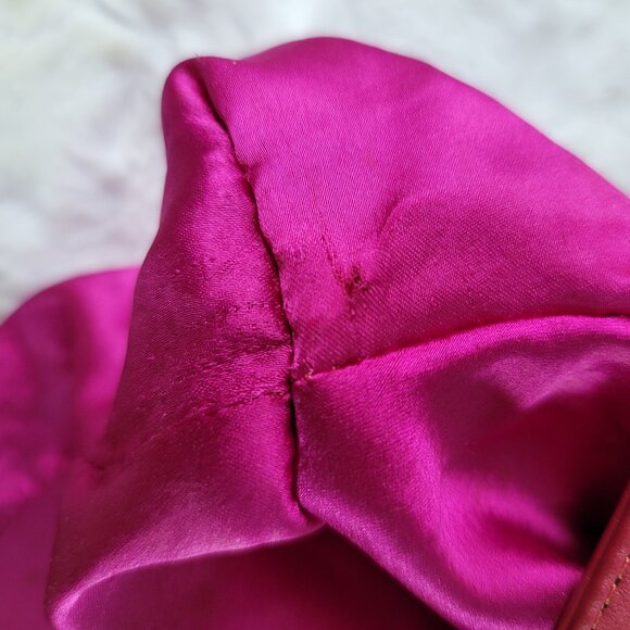 MATTHEW WILLIAMSON Pink Vibrant Round Drawstring Velvet Shoulder Bag - Picture 14 of 14